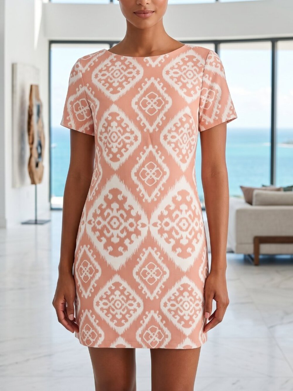 NWT LULU'S shift & shout mini shift back zipper dress dusty pink white S